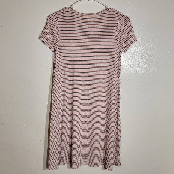 Madewell Swingy Tee Striped Red White Blue Short Sleeve Dress sz XXS GUC - Picture 9 of 9